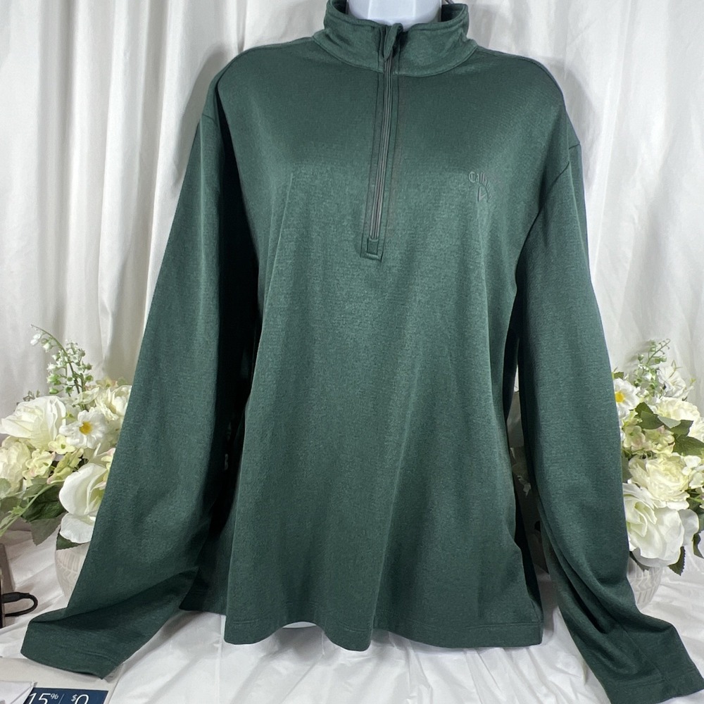Callaway Green ‎ Jacket Pullover Zip Up 1/4 Size Large Unisex - Picture 2 of 11